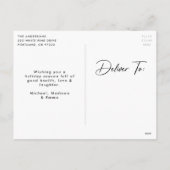 Foto van modern tekenscript feestdagenkaart (Achterkant)