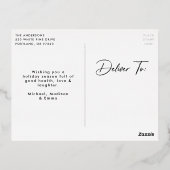 Foto van modern tekenscript folie feestdagen briefkaart (Achterkant)