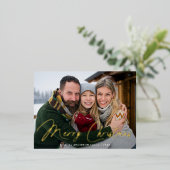 Foto van modern tekenscript folie feestdagen briefkaart (Staand Voorkant)