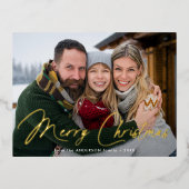 Foto van modern tekenscript folie feestdagen briefkaart (Voorkant)