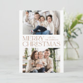 Foto van Modern Toffee Merry 2 Feestdagenkaart (Staand voorkant)