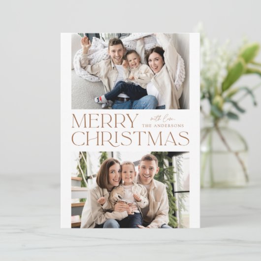 Foto van Modern Toffee Merry 2 Feestdagenkaart (Staand voorkant)