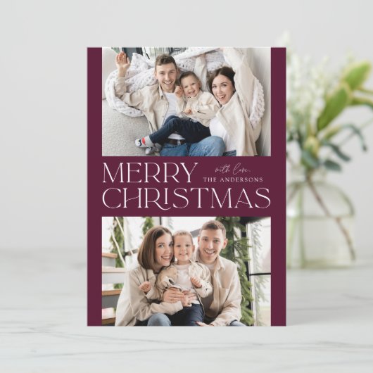 Foto van Modern Wine Merry 2 Feestdagenkaart (Staand voorkant)