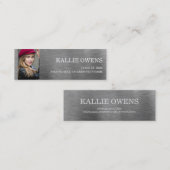 Foto van modern zilver Metallic Afstuderen Contactkaartje (Voorkant / Achterkant)