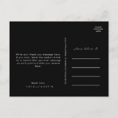Foto van modern zwart-wit: bedankt briefkaart (Achterkant)