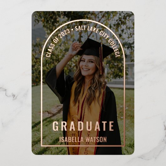 Foto van Moderne Arch Afstudeerder Folie Uitnodiging (Voorkant)