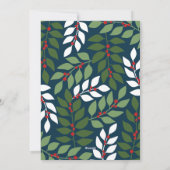 Foto van moderne bessen met eucalyptustakken Kerst Feestdagenkaart (Achterkant)