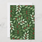 Foto van moderne bessen met eucalyptustakken Kerst Feestdagenkaart (Achterkant)