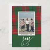 Foto van moderne bessen met kerstrood groen licht feestdagenkaart (Voorkant)