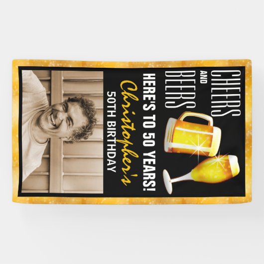 Foto van moderne Cheers & Beers: Birthday Party do Spandoek (Horizontaal)