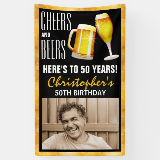 Foto van moderne Cheers & Beers: Birthday Party do Spandoek (Verticaal)