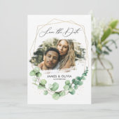 Foto van moderne elegant, behalve de date rustige  save the date (Staand voorkant)