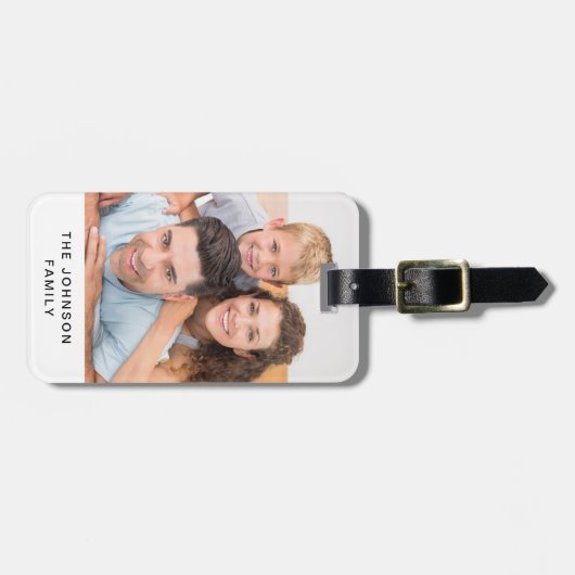 Foto van moderne familie bagagelabel (Voorkant horizontaal)
