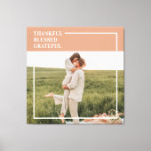 Foto van moderne familie | Dankful Blessed Gratefu Canvas Afdruk (Voorkant)