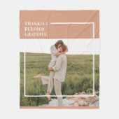 Foto van moderne familie | Dankful Blessed Gratefu Fleece Deken (Voorkant)