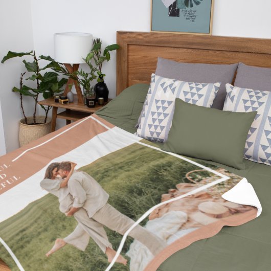 Foto van moderne familie | Dankful Blessed Gratefu Fleece Deken