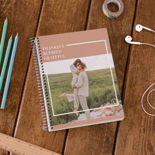 Foto van moderne familie | Dankful Blessed Gratefu Notitieboek