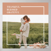 Foto van moderne familie | Dankful Blessed Gratefu Poster (Voorkant)
