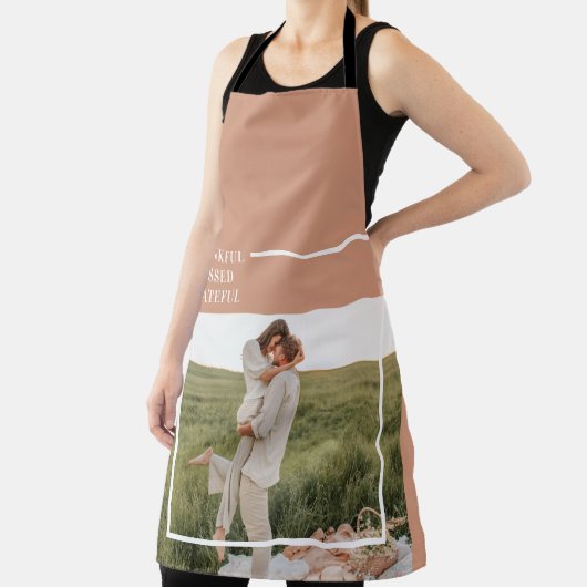 Foto van moderne familie | Dankful Blessed Gratefu Schort (Insitu)