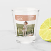 Foto van moderne familie | Dankful Blessed Gratefu Shot Glas (Voorkant)