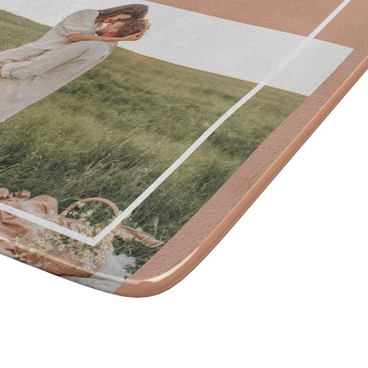 Foto van moderne familie | Dankful Blessed Gratefu Snijplank (Hoek)