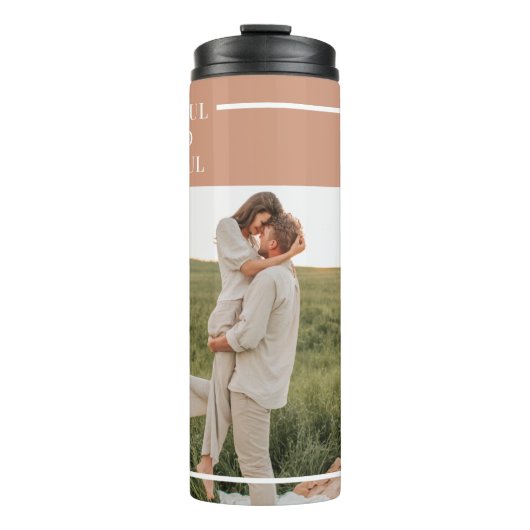 Foto van moderne familie | Dankful Blessed Gratefu Thermosbeker (Voorkant)