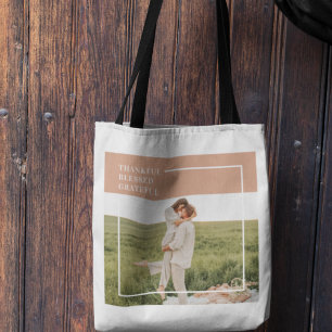 Foto van moderne familie   Dankful Blessed Gratefu Tote Bag