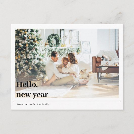 Foto van moderne familie | Hallo nieuwjaar Briefka Briefkaart (Voorkant)