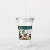 Foto van moderne familie | Joyful Merry Blessed |  Acryl Drinkbeker (Voorkant)