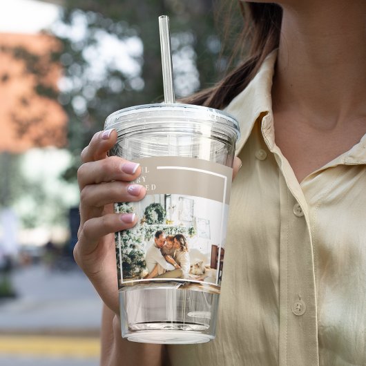 Foto van moderne familie | Joyful Merry Blessed Acryl Drinkbeker