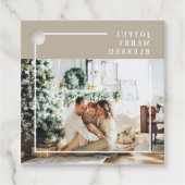 Foto van moderne familie | Joyful Merry Blessed Bedankjes Labels (Voorkant)