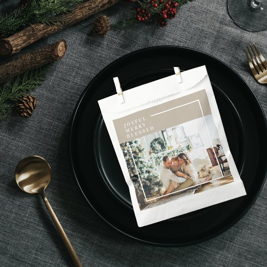 Foto van moderne familie | Joyful Merry Blessed Bedankzakje