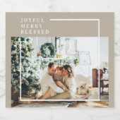 Foto van moderne familie | Joyful Merry Blessed Bier Etiket (Enkel label)