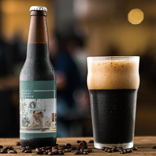 Foto van moderne familie   Joyful Merry Blessed    Bier Etiket