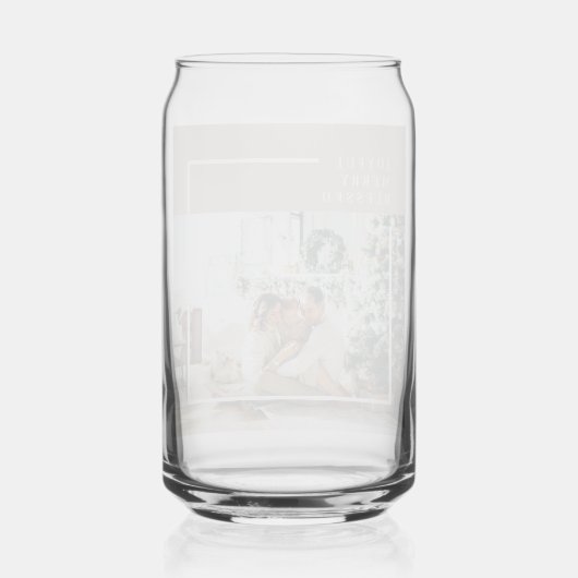 Foto van moderne familie | Joyful Merry Blessed Blikvorm Glas (Achterkant)