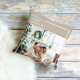 Foto van moderne familie | Joyful Merry Blessed Buitenkussen