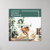 Foto van moderne familie | Joyful Merry Blessed |  Canvas Afdruk (Voorkant)