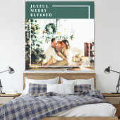 Foto van moderne familie | Joyful Merry Blessed |  Canvas Afdruk (Insitu (Slaapkamer))