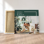 Foto van moderne familie | Joyful Merry Blessed |  Canvas Afdruk<br><div class="desc">Foto van moderne familie | Joyful Merry Blessed | Groen</div>