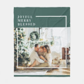 Foto van moderne familie | Joyful Merry Blessed |  Fleece Deken (Voorkant)