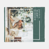 Foto van moderne familie | Joyful Merry Blessed |  Fleece Deken (Voorkant (Horizontaal))