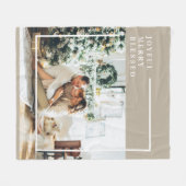 Foto van moderne familie | Joyful Merry Blessed Fleece Deken (Voorkant (Horizontaal))