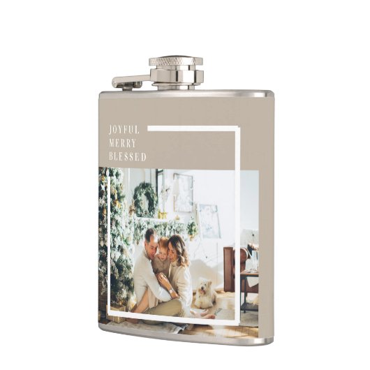 Foto van moderne familie | Joyful Merry Blessed Heupfles (Links)