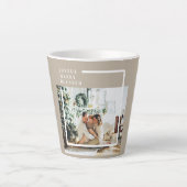 Foto van moderne familie | Joyful Merry Blessed Latte Mok (Voorkant)