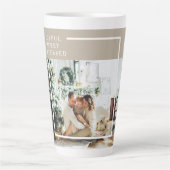 Foto van moderne familie | Joyful Merry Blessed Latte Mok (Voorkant)