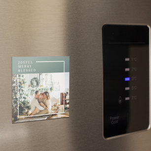 Foto van moderne familie   Joyful Merry Blessed    Magneet