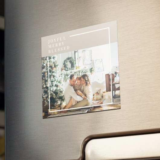 Foto van moderne familie | Joyful Merry Blessed Magneet