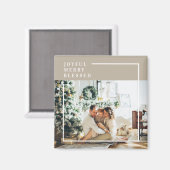 Foto van moderne familie | Joyful Merry Blessed Magneet (Voorkant / Achterkant)