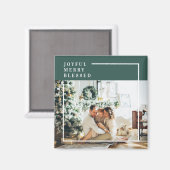 Foto van moderne familie | Joyful Merry Blessed |  Magneet (Voorkant / Achterkant)