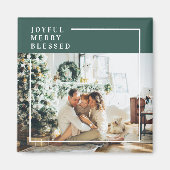Foto van moderne familie | Joyful Merry Blessed |  Magneet (Voorkant)